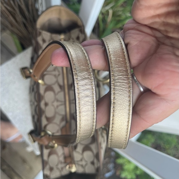 Coach Brown Signature Canvas And Leather Shoulder Bag - Picture 12 of 15